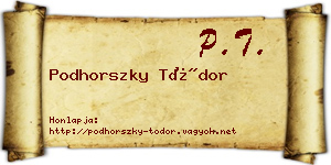 Podhorszky Tódor névjegykártya